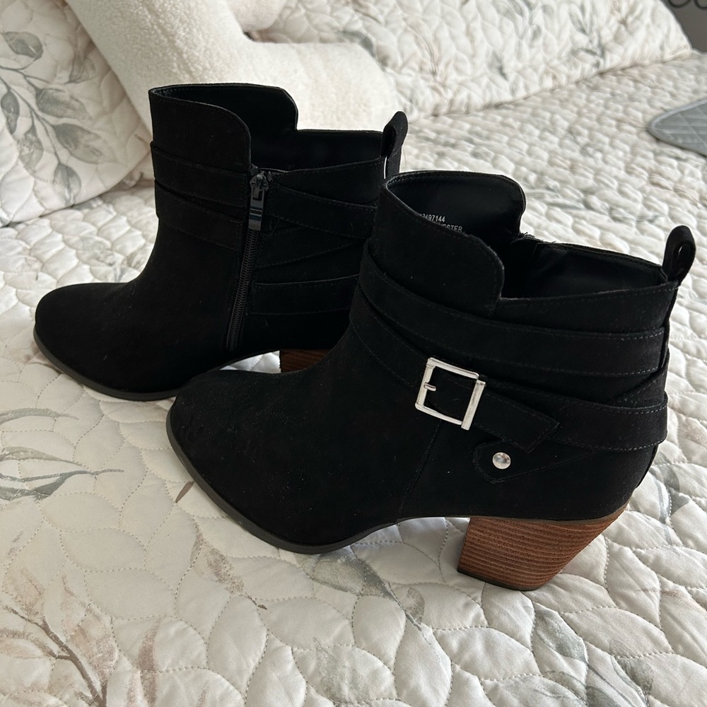 Torrid Black Ankle Booties with Buckle Detail size 11